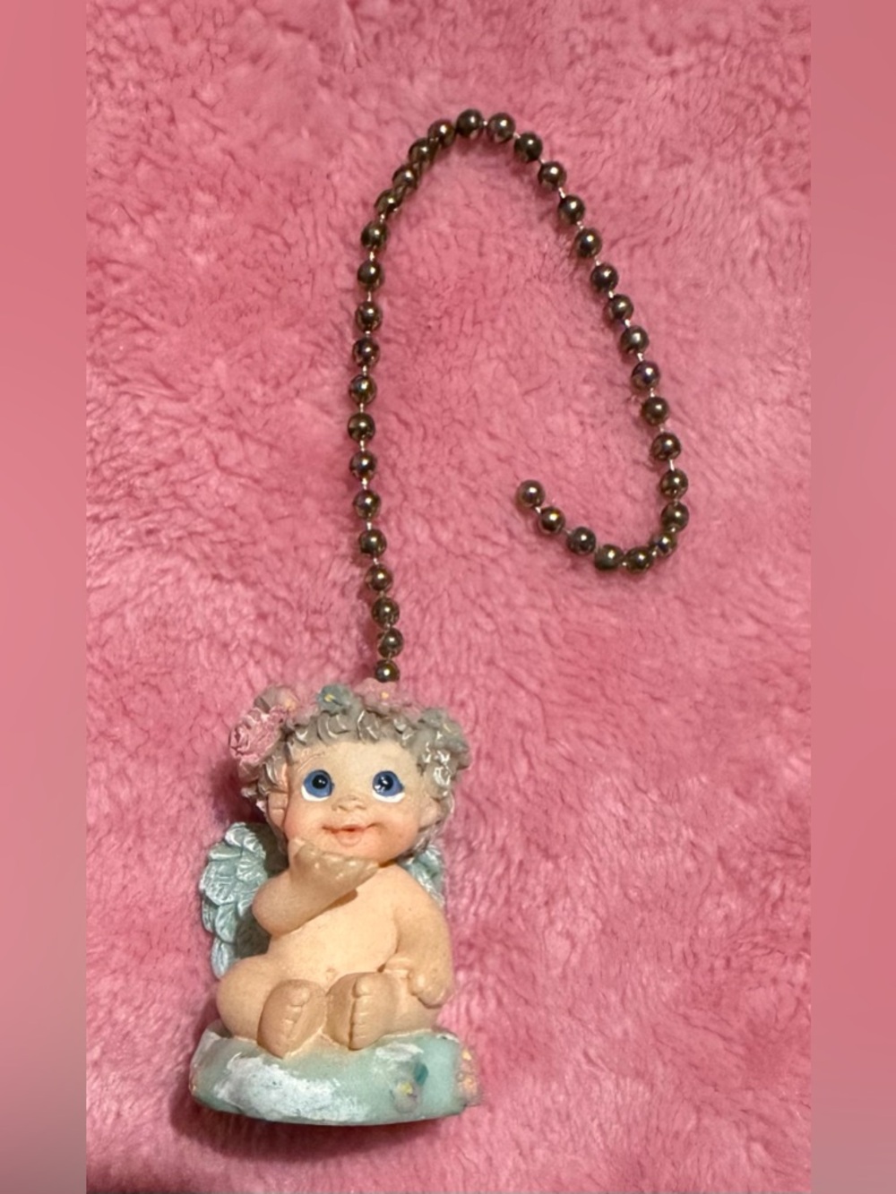 Dreamsicle Vintage Cherub Angel Fan pull chain